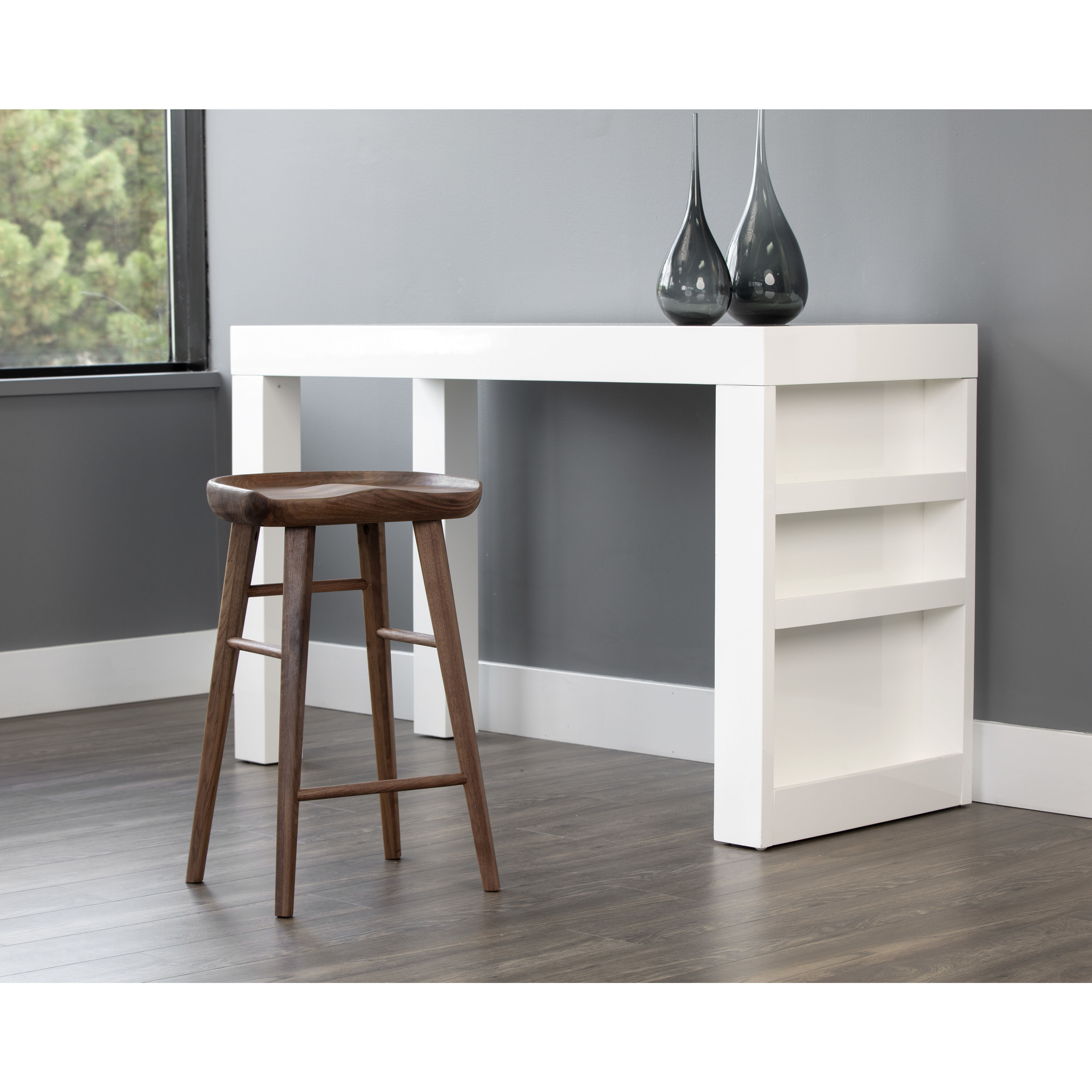 Dominic 26.5 inch Walnut Counter Stool